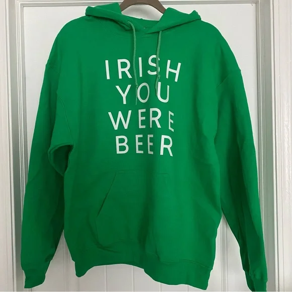 St. Patrick’s Day IRISH YOU WERE BEER Hooded Sweatshirt - Picture 3 of 7
